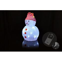 Vánoční dekorace, sněhulák, 24 x 24 x 32 cm, studeně bílý