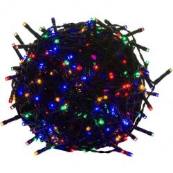 Vánoční LED osvětlení - 60 m, 600 LED, barevné, zelený kabel