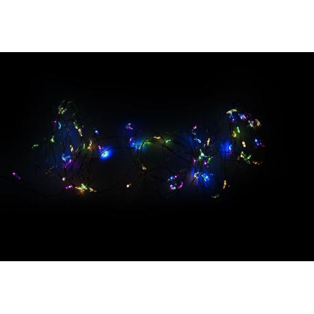 Vánoční LED stříbrný drát - 60 LED, barevný