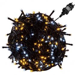 VOLTRONIC Vánoční řetěz - 10 m, 100 LED, teple/studeně bílý