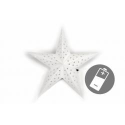 Vánoční hvězda s časovačem, 60 cm, 10 LED, bílá