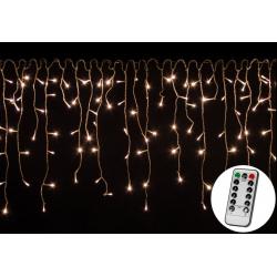 Vánoční světelný déšť - 15 m, 600 LED, teple bílý + ovladač